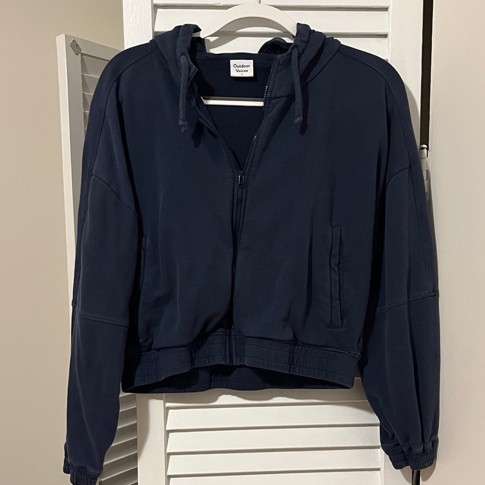 Outdoor Voices Dark Blue Zip-Up Jacket